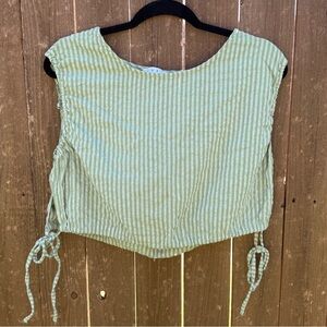 HYFVE Green Striped Sleeveless Tie-Side Top 🌿 Lightweight & Adjustable